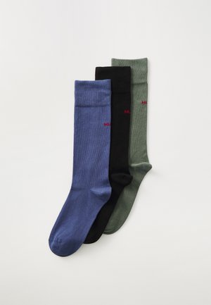 3 PACK - Chaussettes - black/blue/green