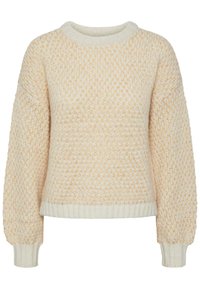 PCMIRAN O NECK - Strikkegenser - birch/persimmon orange