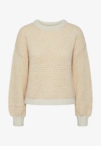 Pieces PCMIRAN O NECK - Jersey de punto - birch/persimmon orange/crema ...