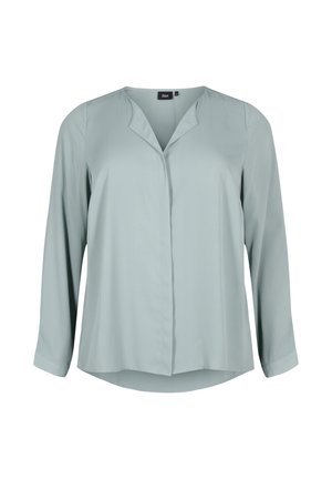 Zizzi SOLID WITH V-NECK - Blusa - chinois green