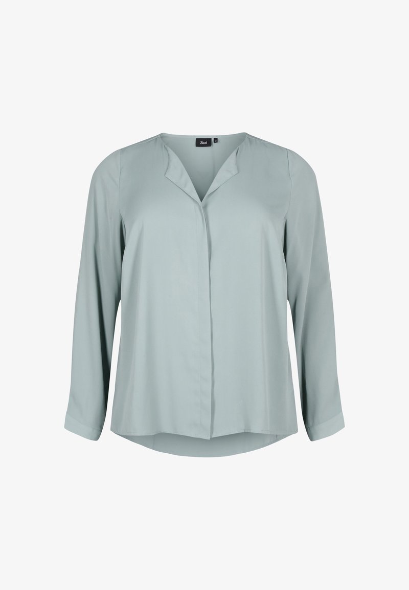 Zizzi SOLID WITH V-NECK - Blusa - chinois green