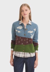 Vesta na kopčanje - smokey blue