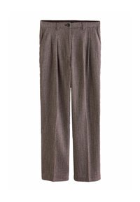 Next TALL FIT - TEXTURED HERRINGBONE  - Nohavice - burgundy white