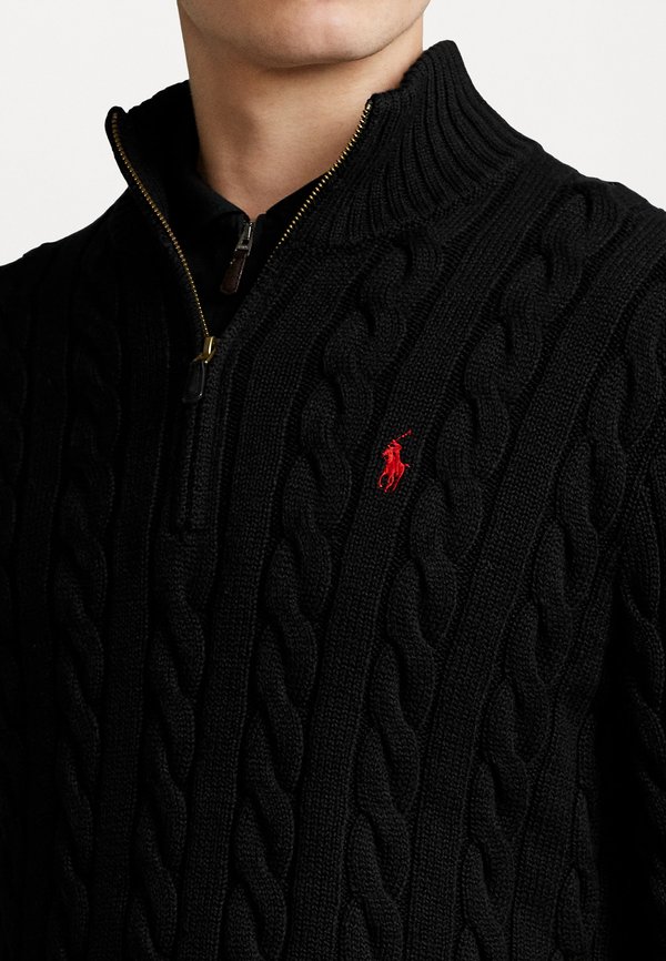 CABLE KNIT COTTON QUARTER ZIP SWEATER - Jumper2