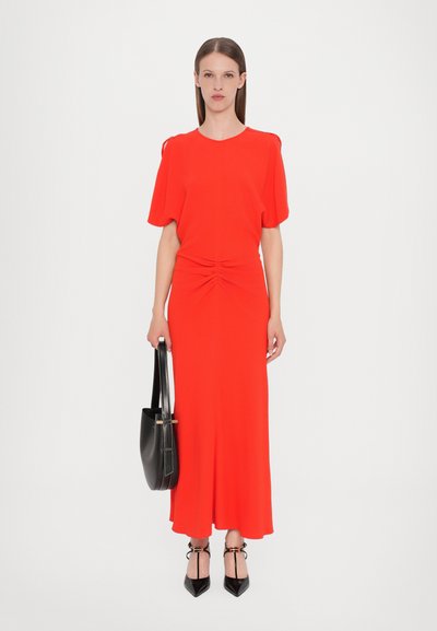 Victoria Beckham GATHERED WAIST MIDI DRESS - Maksimekko - red