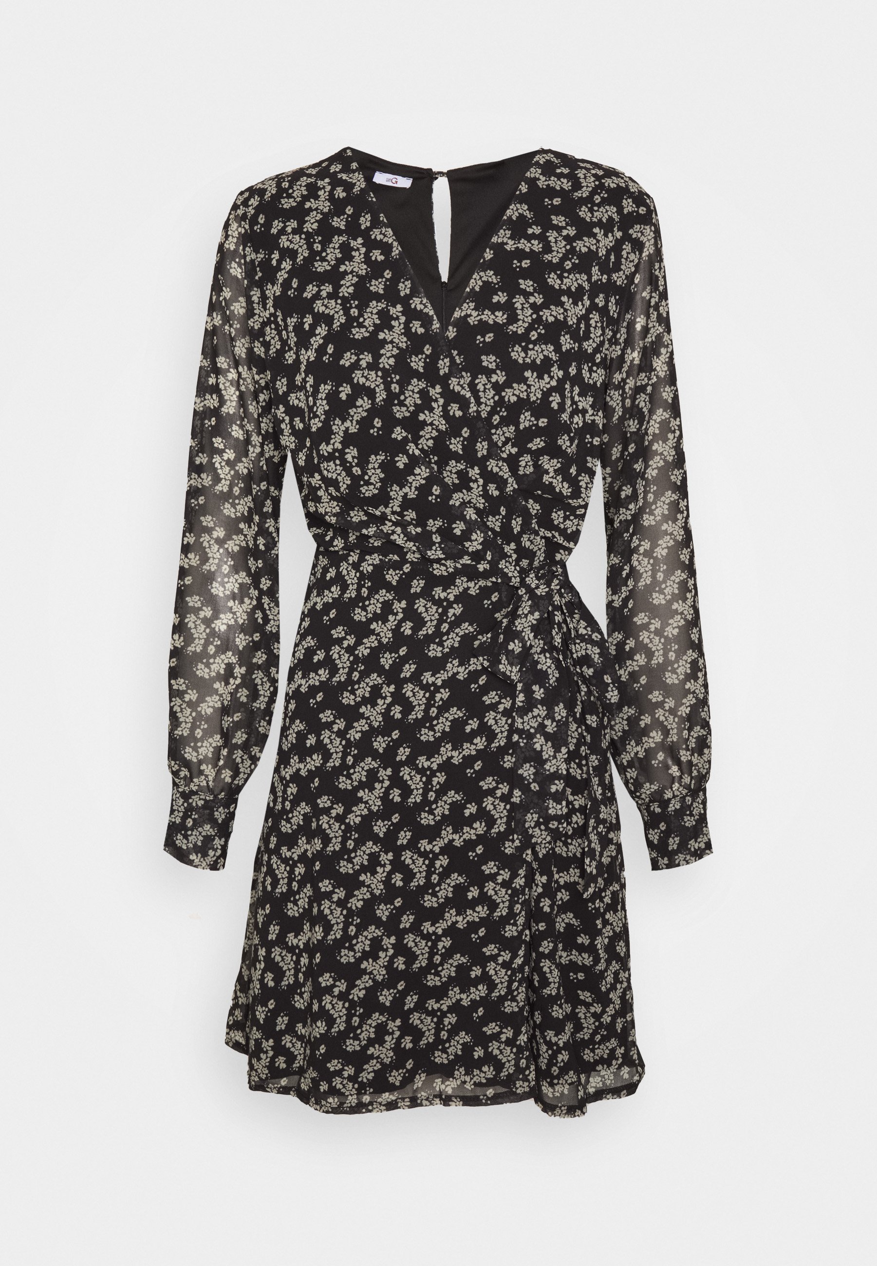 black and white wrap dress