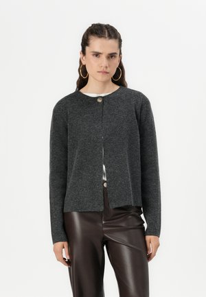 Vero Moda VMMARINA O NECK BOO - Cardigan - dark grey melange