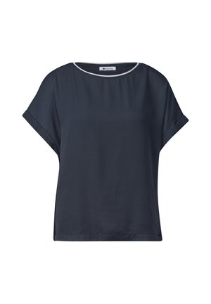 Street One, 2-IN-1 CHIFFON SHIRT WITH BOAT NECK - Blouse - darkest blue