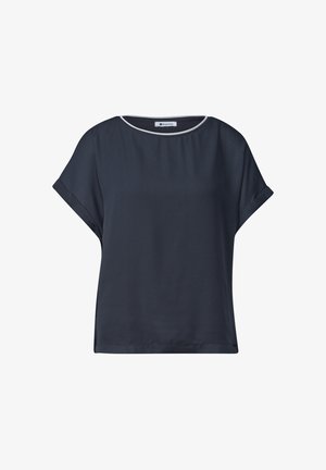 Street One, 2-IN-1 CHIFFON SHIRT WITH BOAT NECK - Blouse - darkest blue