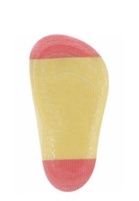 In Gelb strukturiert mit einem festen roten Abschnitt oben, hat diese Einlegesohle eine konturierte Form, die für Komfort und Unterstützung sorgt.