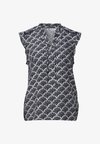 TOP WITH STRUKTURMIX AND CROCHET-DETAILS - Débardeur - shadowed navy