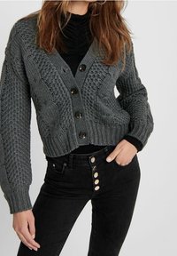 JDY Chaqueta de punto - mottled dark grey