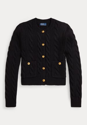 Polo Ralph Lauren CABLE WOOL CASHMERE CARDIGAN - Kardigán - black