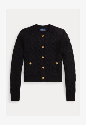 Polo Ralph Lauren CABLE WOOL CASHMERE CARDIGAN - Vest - black