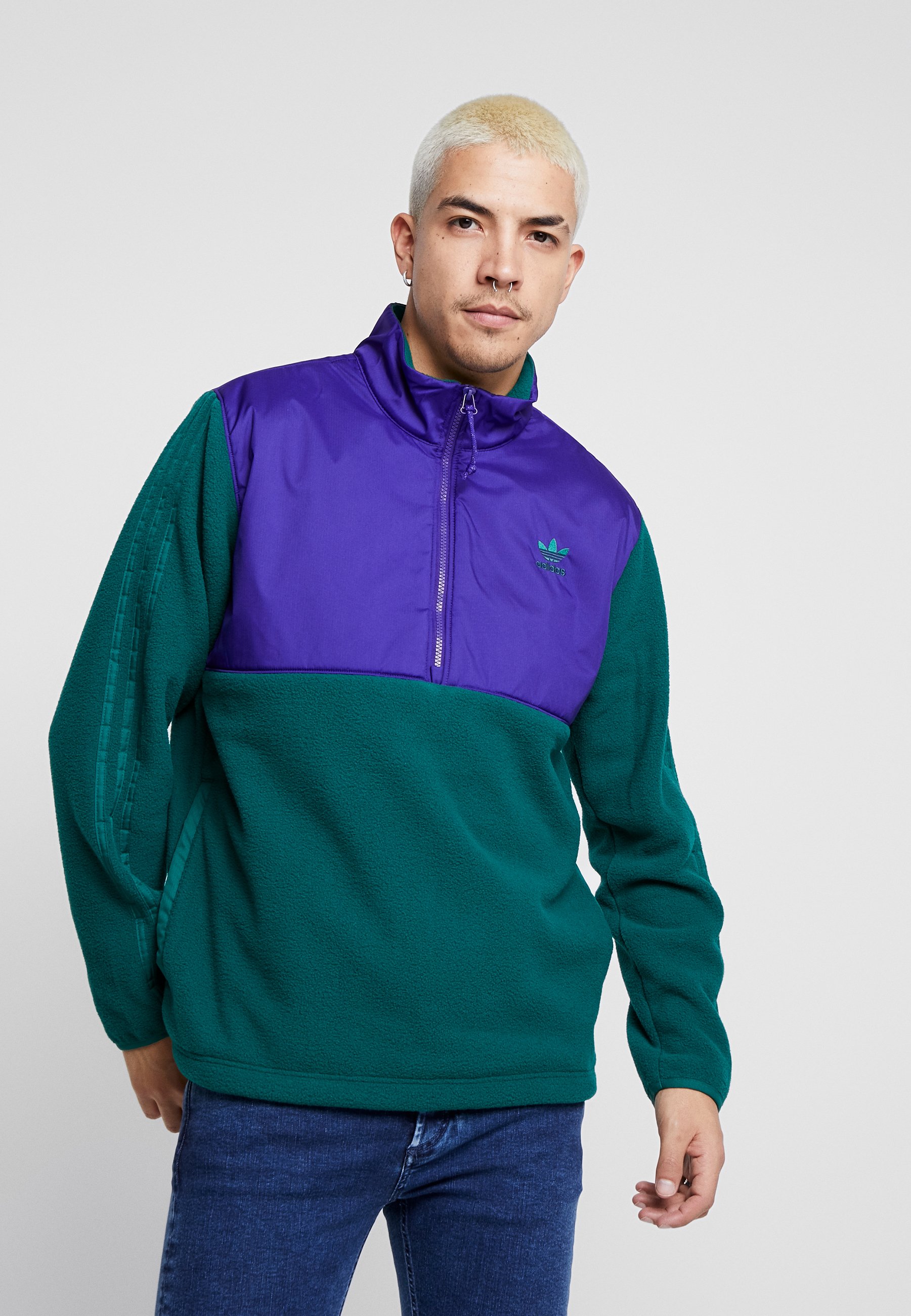 adidas green half zip