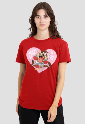 Cotton Soul, LOONEY TUNES VALENTINE'S DAY TAZ CRAZY IN LOVE - Print T-shirt - red