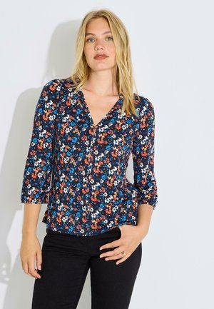 Grain de Malice, BLOUSE MAILLE FLUIDE IMPRIMÉE - Blusa - marine