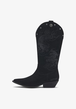 Ed Hardy, Bottes de cowboy / motard - black