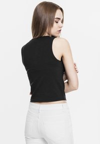 Urban Classics LADIES LACE UP CROPPED TOP - Top - black