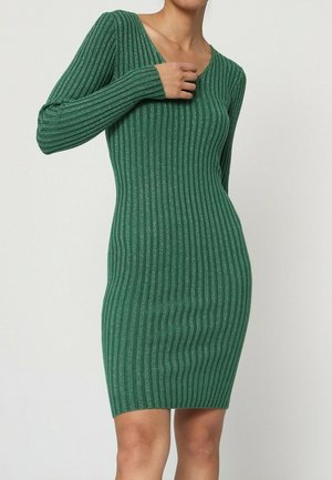 COL V - Robe fourreau - vert
