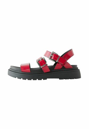 STANDARD WIDE FIT - CHUNKY BUCKLED - Plateausandalette - mottled red
