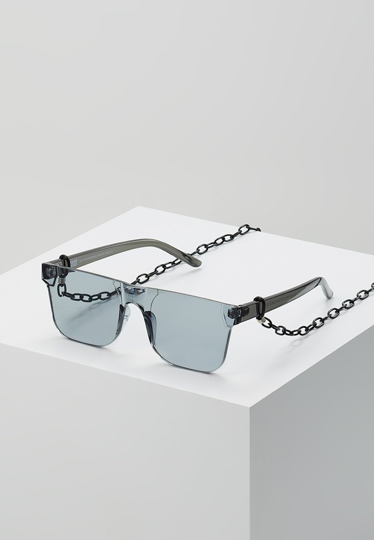 Urban Classics CHAIN SUNGLASSES - Päikeseprillid - black transparent