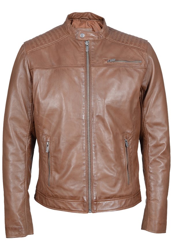 BASILE - Lederjacke - cognac