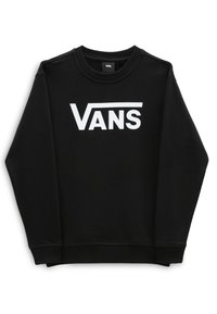 Felpa nera in cotone, con il logo bianco "VANS" sul petto, collo rotondo e polsini e orlo a costine.