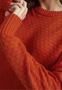 ICHI Stickad tröja - orange