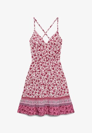Terranova, VESTITO CON BRETELLINE INCROCIATE E STAMPA FLOREALE - Vestito casual - var malva