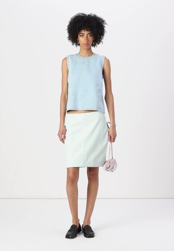 CECILIANA CLASSIC  - Leather skirt - soothing sea4