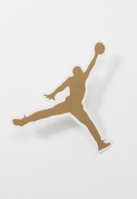 Silhouette d'un joueur de basket sautant avec un bras tendu tenant un ballon sur fond blanc.