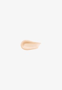 Beige krem- eller lotionsmøring på hvit bakgrunn, med glatt, blank tekstur og avrundede kanter.
