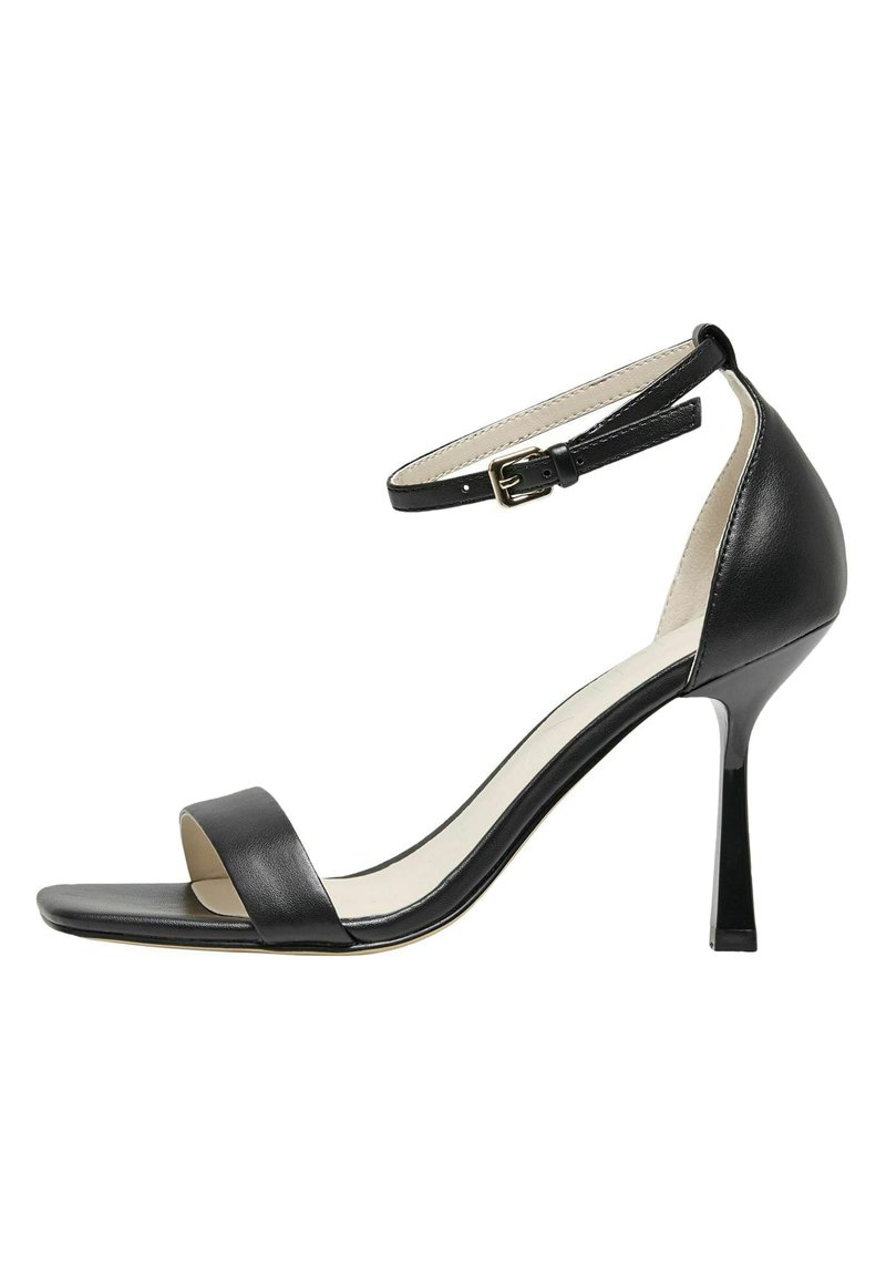 ONLY SHOES MIT ABSATZ OFFENE SPITZE VERSTELLBARER TRÄGER  - Sandali con tacco - black
