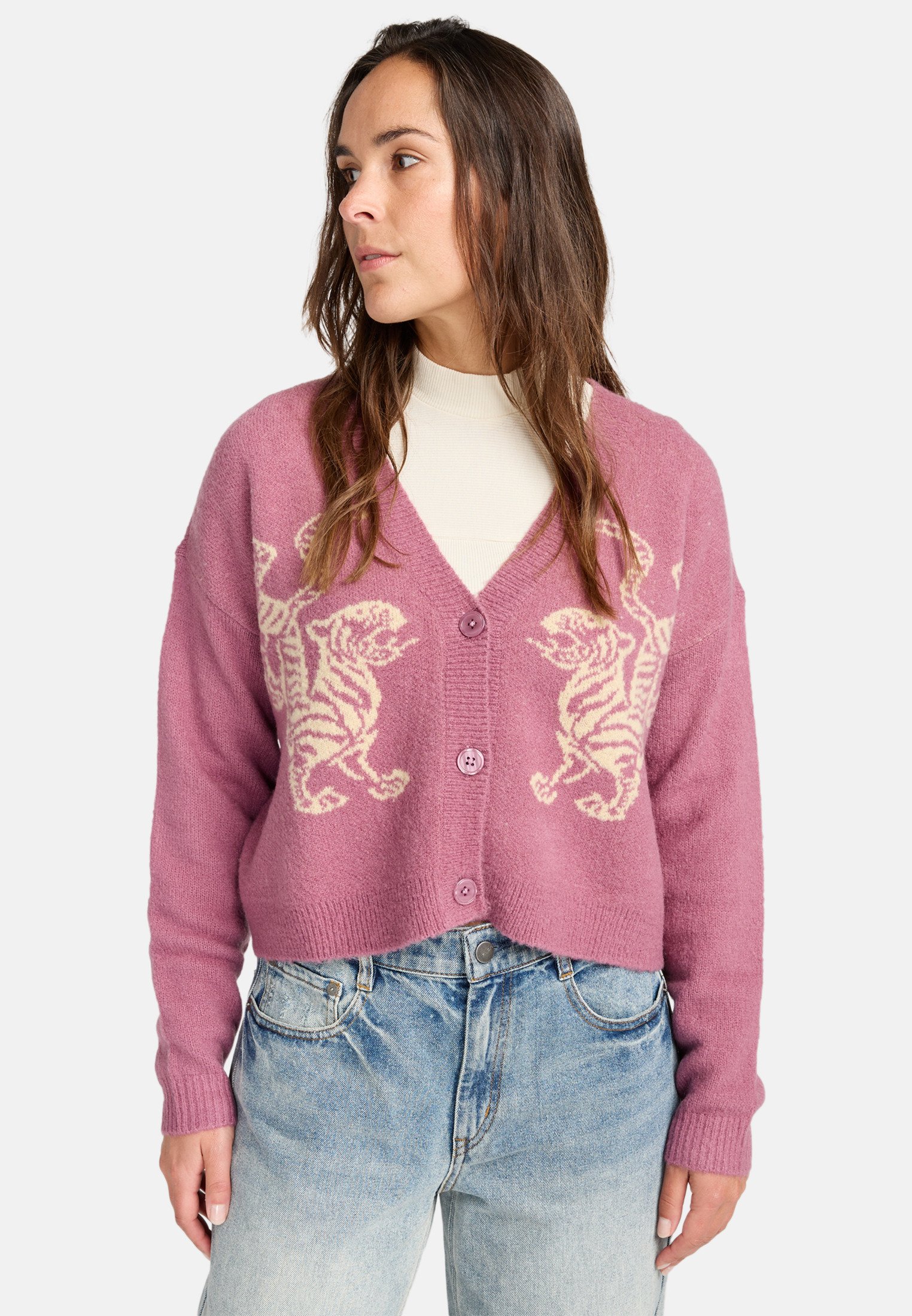 RVCA KITTY Cardigan orc/pink
