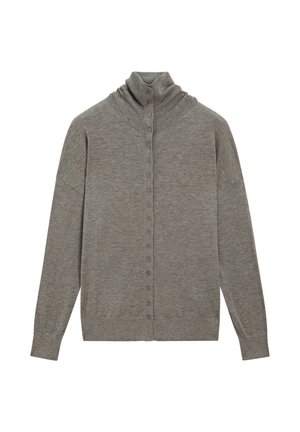 Massimo Dutti, TURTLENECK CARDIGAN WITH BUTTON DETAIL - Gilet - grey