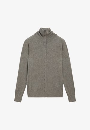 Massimo Dutti, TURTLENECK CARDIGAN WITH BUTTON DETAIL - Gilet - grey