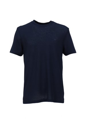 Navy blue short-sleeve t-shirt made of soft fabric, featuring a crew neckline and a subtle logo detail on the chest.