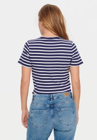 Saint Tropez ASTER SS STRIPE - Triko s potiskem - patriot blue