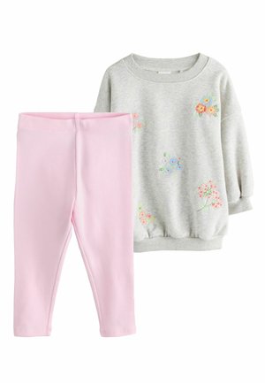 Next FLORAL EMBROIDED SET  - Legíny – nohavice - pink