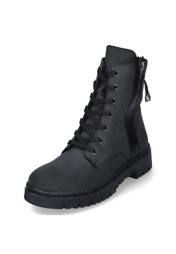 Schnürstiefelette - schwarz