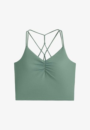 OYSHO, COMFORTLUX CROSSOVER STRAP TANK TOP - Felső - mottled dark green