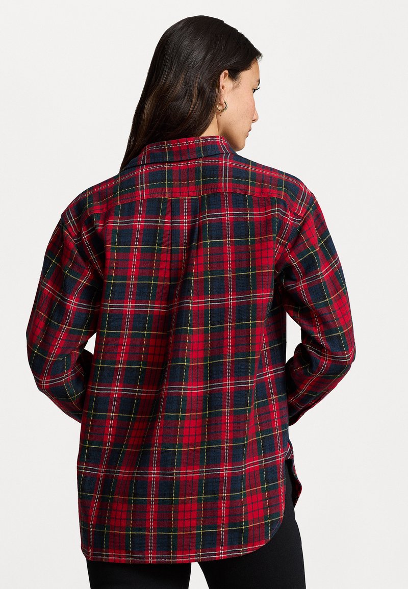 Polo Ralph Lauren RELAXED FIT PLAID COTTON SHIRT - Button-down blouse - red /navy/green multi/dark blue - Zalando.ie