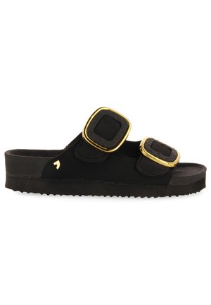 CON ADORNO JOYA - Sandalias planas - black