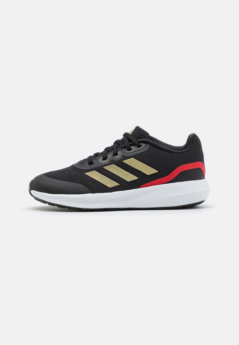 adidas Performance FALCON 3 LACE - Road running shoes - core black/gold metallic/better scarlet