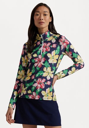 FLORAL STRETCH JERSEY QUARTER-ZIP - Sportska majica - iconic hibiscus