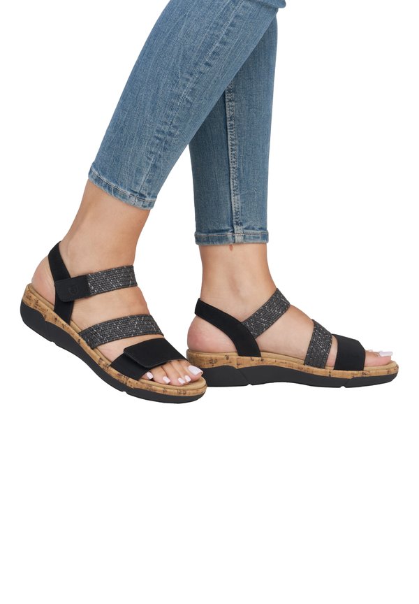 Keilsandalette - schwarz