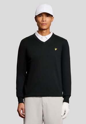 MID V NECK - Strickpullover - jet black