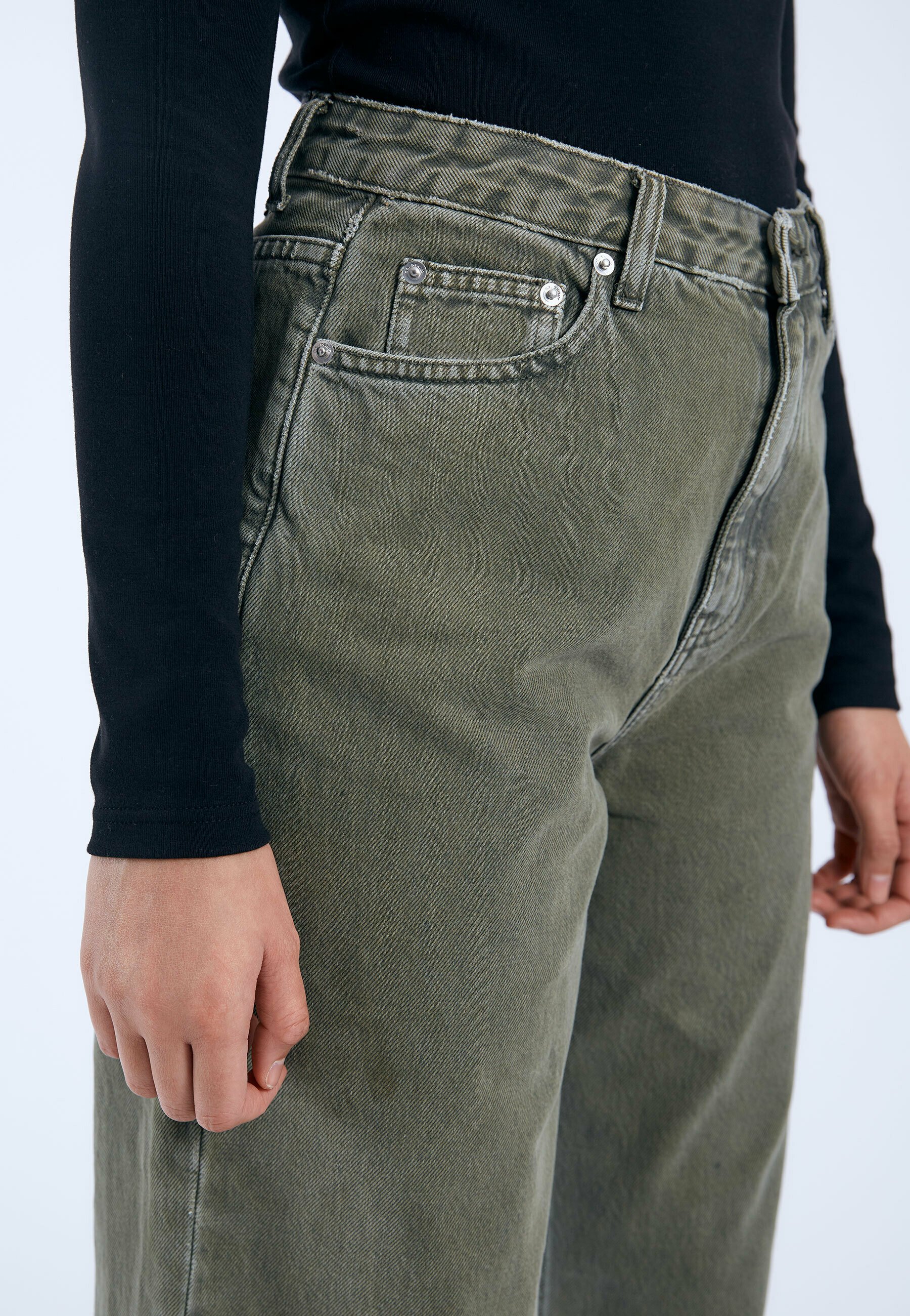 Dr.Denim DONNA HIGH RELAXED - Jeans baggy - washed olive/oliva