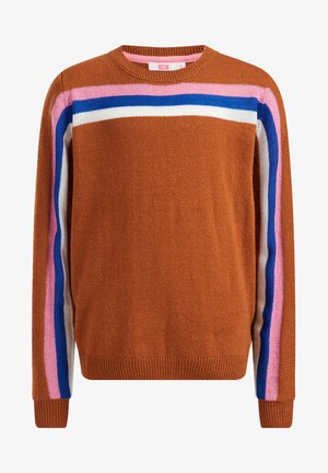 FIJNGEBREIDE MET GLITTERGAREN - Felpa - brown
